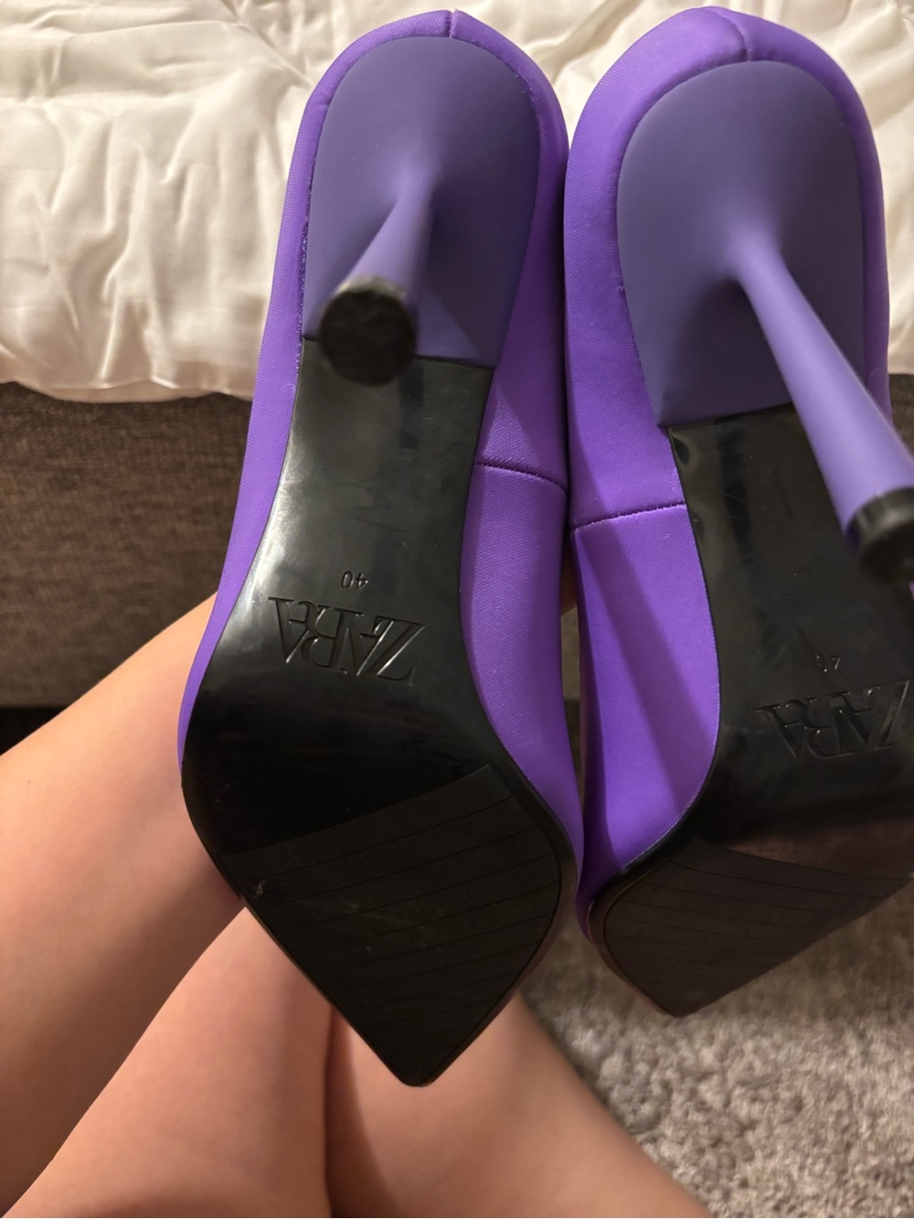 Zara Vibrant Purple Pointed Stiletto Pumps